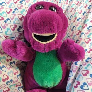 Vintage Barney The Dinosaur 12" Plush Lyons Group Purple Stuffed Animal Toy 1993